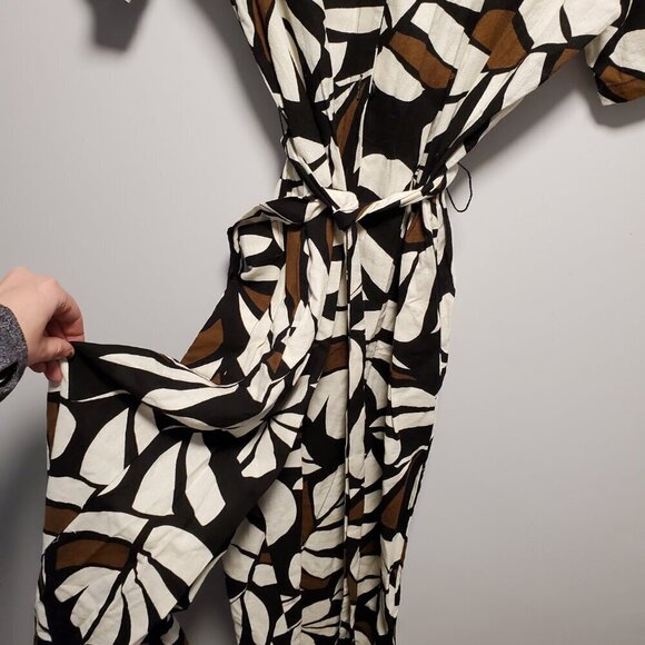 Tabitha Brown x Target Botanical Print Tie Front Short Sleeve Jumpsuit Medium - Picture 4 of 6